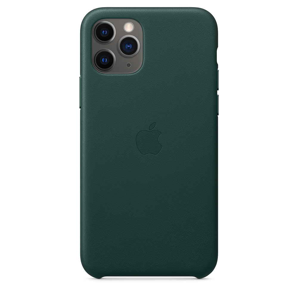 Чехол клип-кейс кожаный Apple Leather Case для iPhone 11 Pro, цвет «зелёный лес» (MWYC2ZM/A)