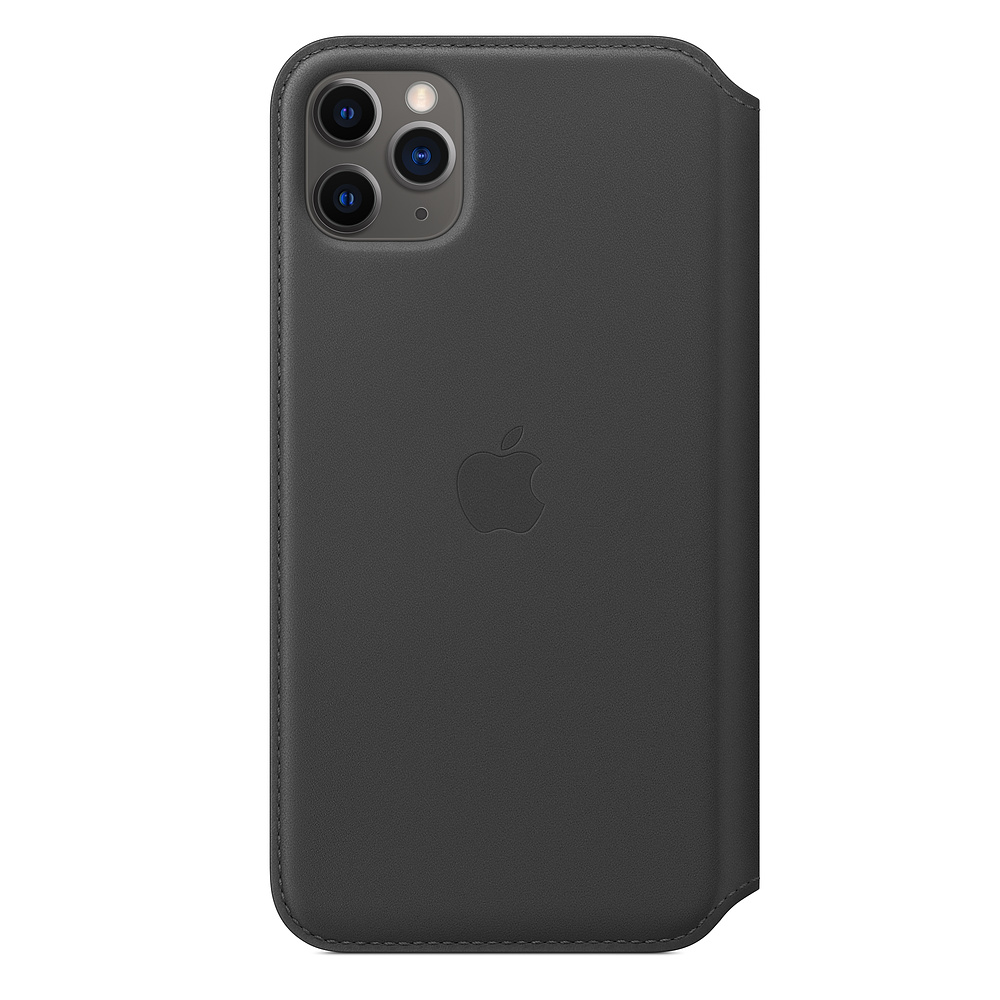 Чехол-книжка кожаный Apple Leather Folio для iPhone 11 Pro Max, чёрный цвет (MX082ZM/A)