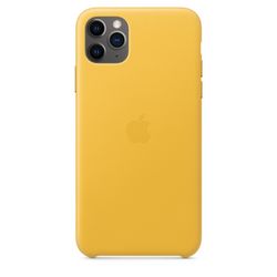 Чехол клип-кейс кожаный Apple Leather Case для iPhone 11 Pro Max, цвет «лимонный сироп» (MX0A2ZM/A)