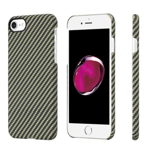 Чехол клип-кейс из кевларового (арамидного) волокна Pitaka MagEZ Case для iPhone 7/8/SE, чёрно-зеленый(KI8006)