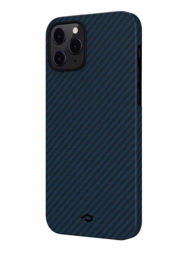 Чехол клип-кейс из кевларового (арамидного) волокна Pitaka MAGEZ Case для iPhone 12/12 Pro , чёрно-синий (KI1208P)