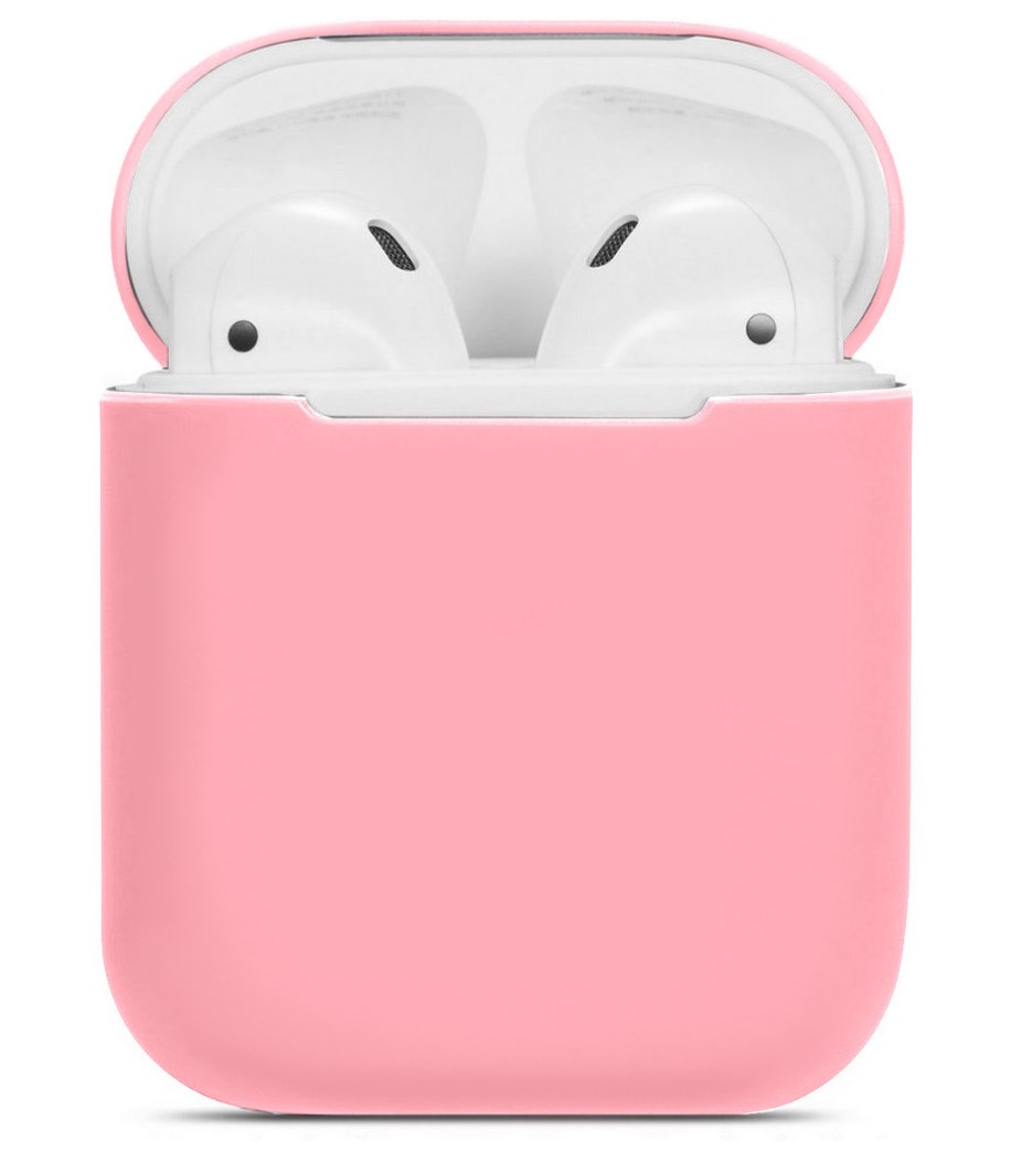 Чехол тонкий силиконовый CTI для Apple AirPods (розовый)