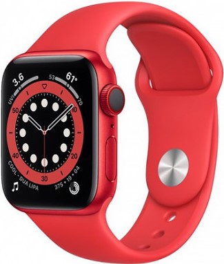 Часы Apple Watch Series 6 Cellular, 40 мм, корпус из алюминия цвета (PRODUCT)RED, спортивный ремешок красного цвета (M02T3)