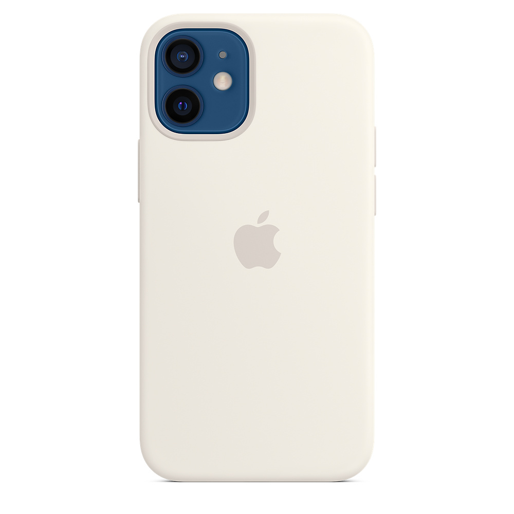 Чехол клип-кейс силиконовый Apple Silicone Case MagSafe для iPhone 12 mini, белый цвет (MHKV3ZE/A)