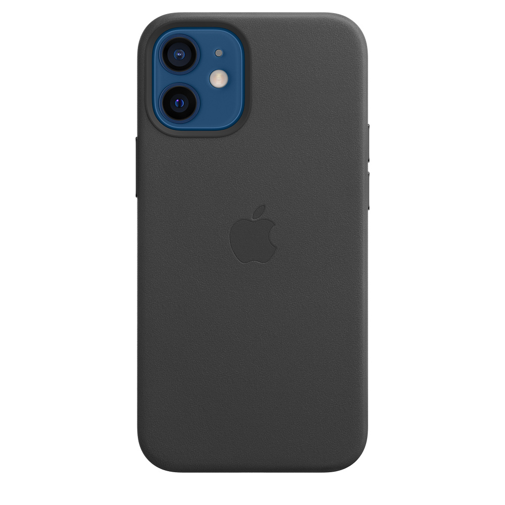 Чехол клип-кейс кожаный Apple Leather Case MagSafe для iPhone 12 mini, чёрный цвет (MHKA3ZE/A)