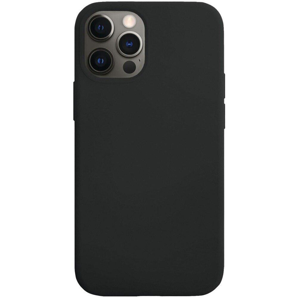 Чехол накладка VLP Liquid Silicone Case с поддержкой Magsafe для iPhone 12/12 Pro (черный)