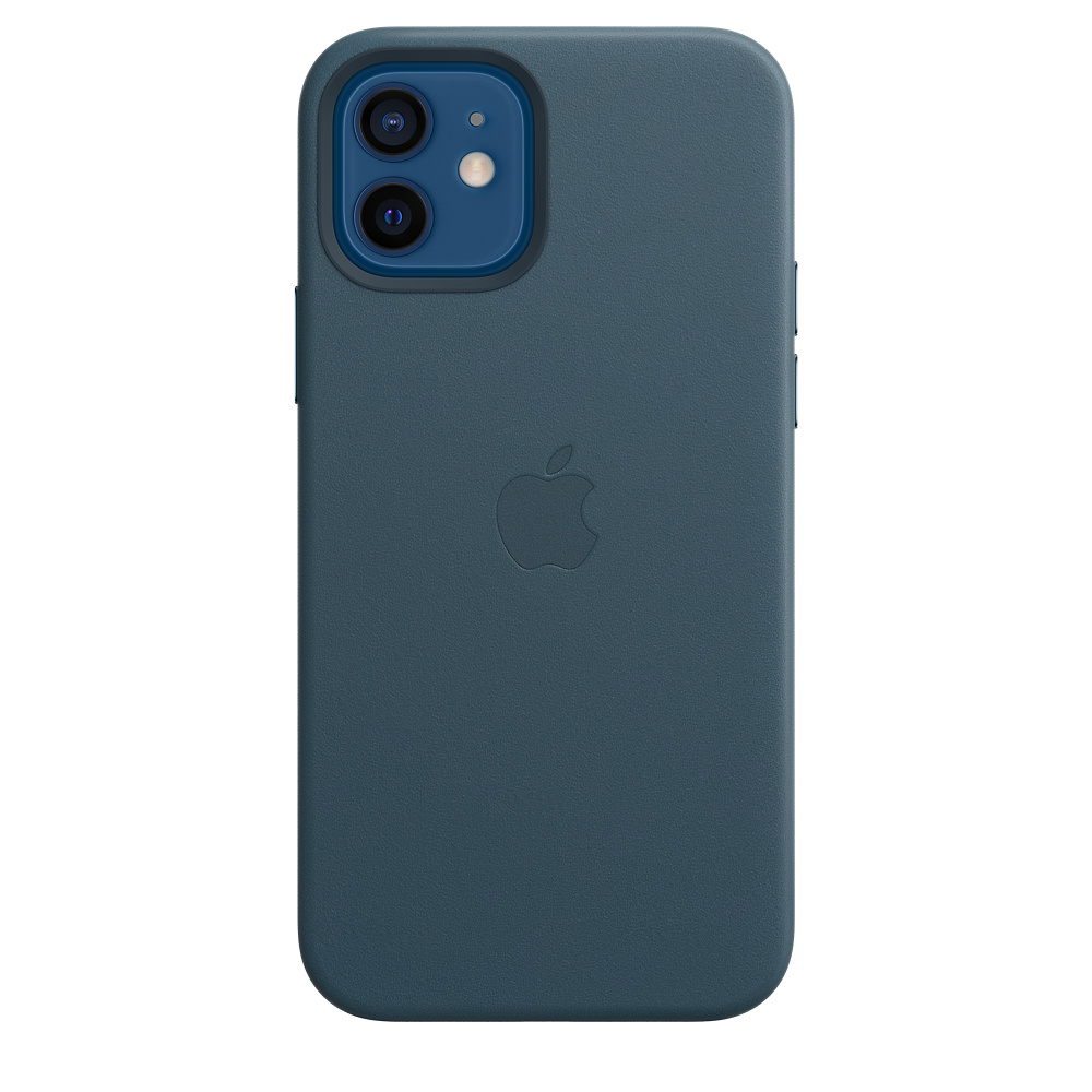 Чехол клип-кейс кожаный Apple Leather Case MagSafe для iPhone 12/12 Pro, цвет «балтийский синий» (MHKE3ZE/A)