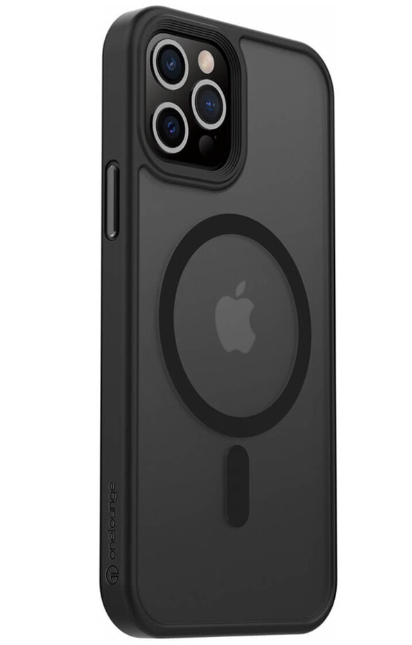 Чехол накладка Gurdini Shockproof touch series c MagSafe для iPhone 12 Pro Max (черный)
