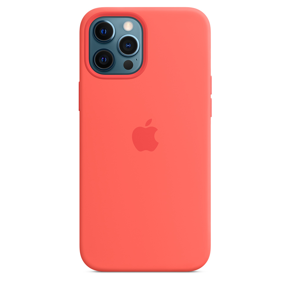 Чехол клип-кейс силиконовый Apple Silicone Case MagSafe для iPhone 12 Pro Max, цвет «розовый цитрус» (MHL93ZE/A)