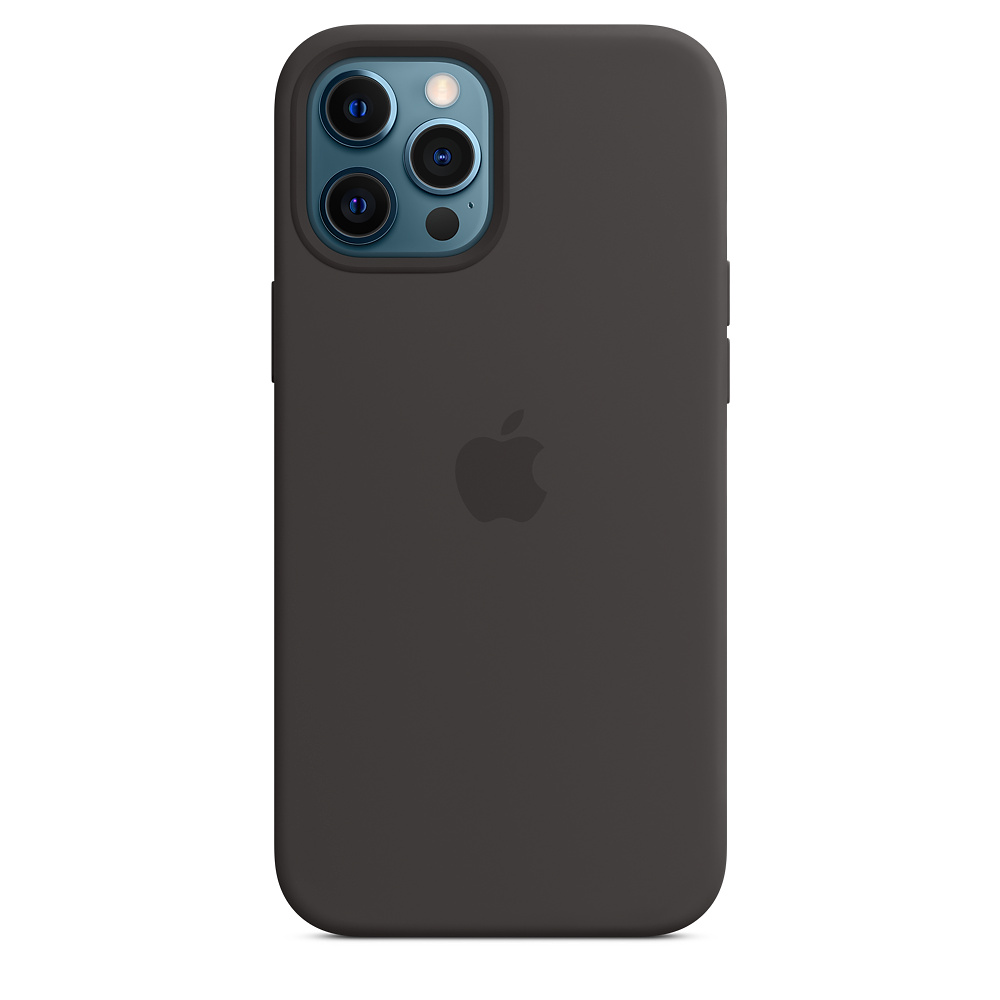 Чехол клип-кейс силиконовый Apple Silicone Case MagSafe для iPhone 12 Pro Max, чёрный цвет (MHLG3ZE/A)