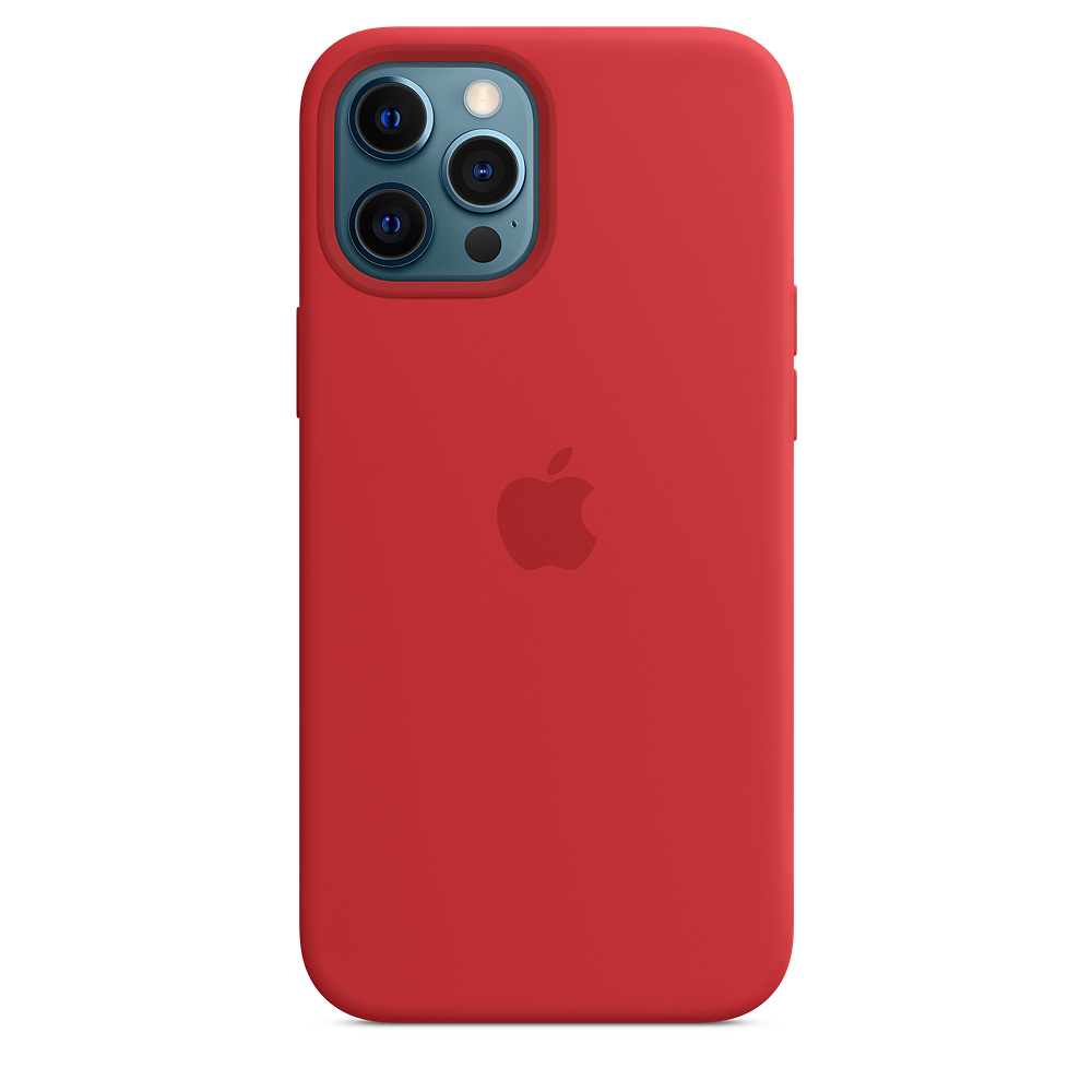 Чехол клип-кейс силиконовый Apple Silicone Case MagSafe для iPhone 12 Pro Max, красный цвет (PRODUCT)RED (MHLF3ZE/A)