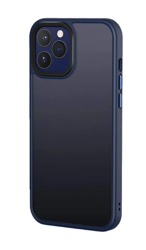Чехол противоударный Gurdini Shockproof touch series для iPhone 12 Pro Max (Темно-синий)