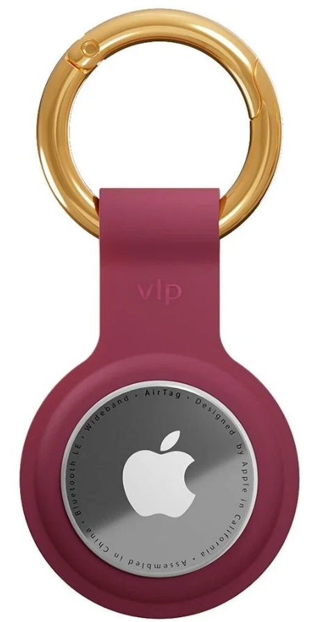 Чехол подвеска с кольцом VLP для ключей для Airtag (марсала)
