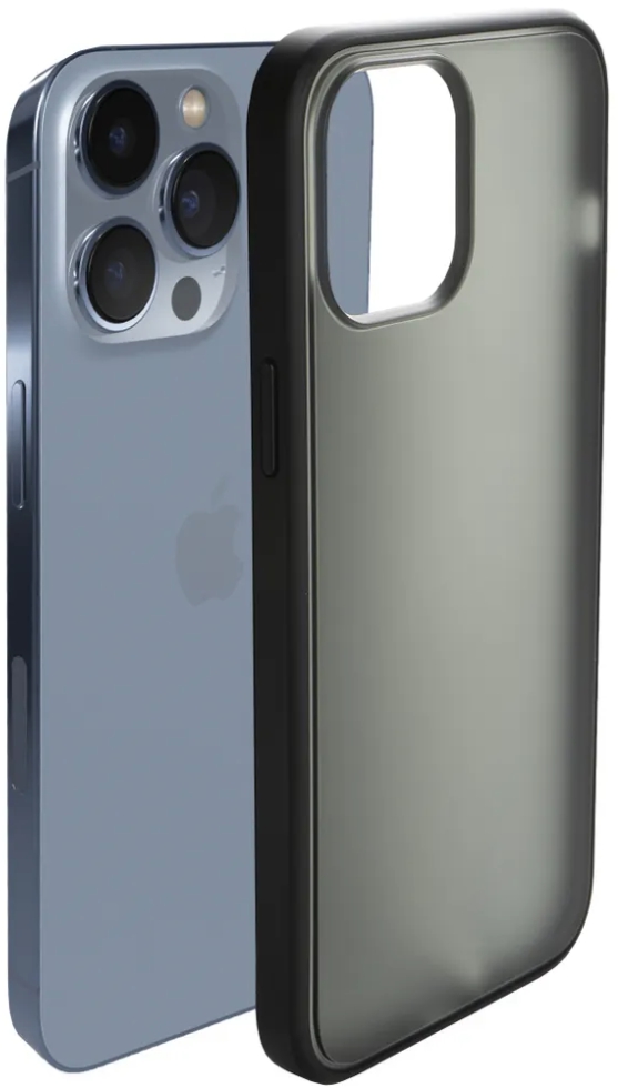 Чехол накладка Gurdini Shockproof touch series для iPhone 13 Pro Max (черный матовый)