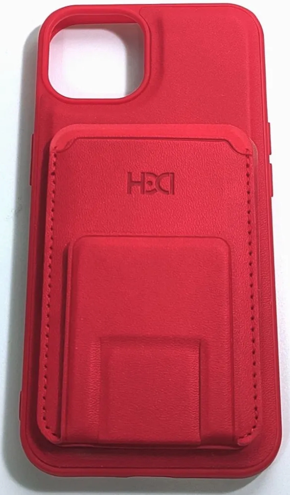 Чехол накладка HDCI с магнитным карманом для карт/визитница для iPhone 13 Pro Max 6.7 Красный