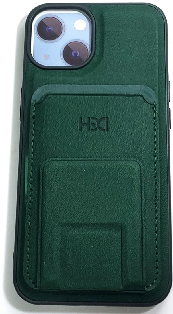 Чехол накладка HDCI с магнитным карманом для карт/визитница для iPhone 13 Pro Max 6.7 Зеленый