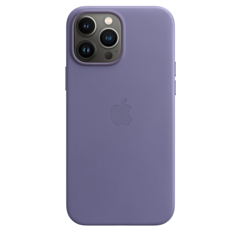 Чехол клип-кейс кожаный Apple Leather Case MagSafe для iPhone 13 Pro Max, цвет «сиреневая глициния» (MM1P3ZE/A)