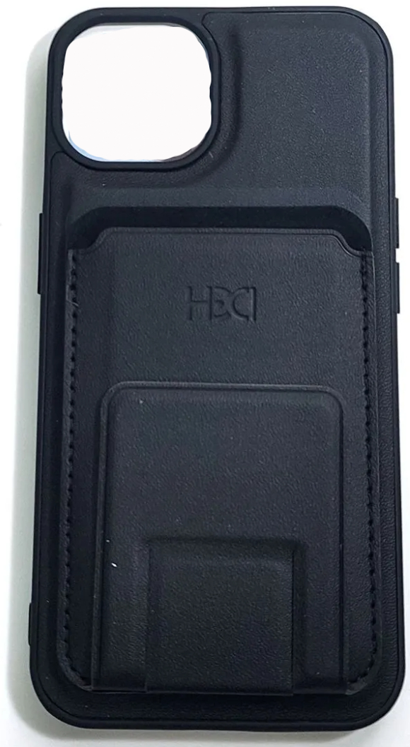 Чехол накладка Creative case с отсеком для карточки и подставкой для iPhone 13 Pro (черный)