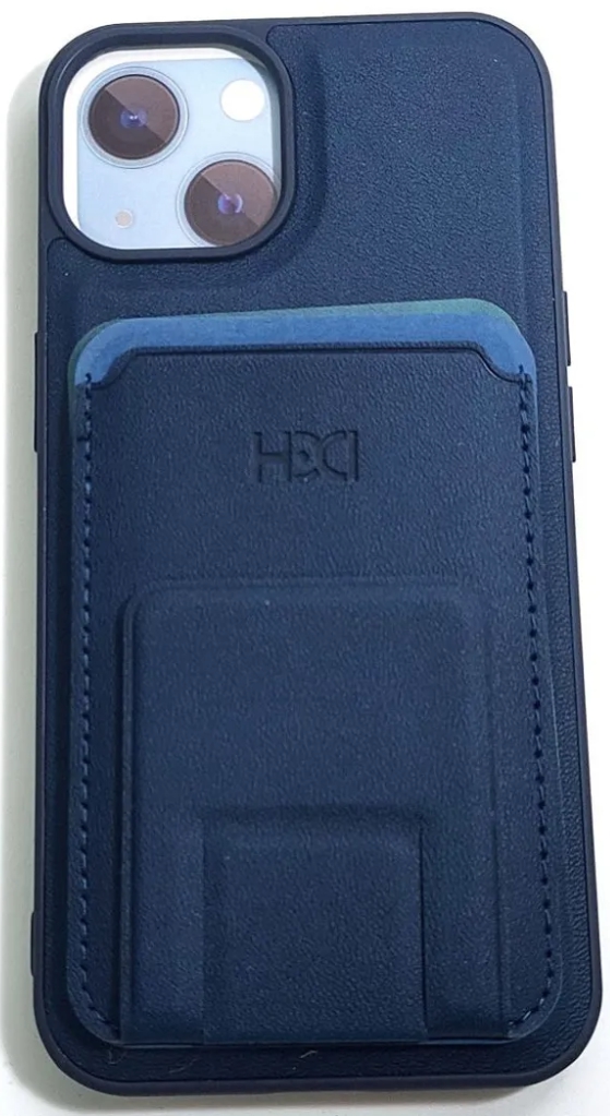 Чехол накладка HDCI с магнитным карманом для карт/визитница для iPhone 13 Pro 6.1 Синий