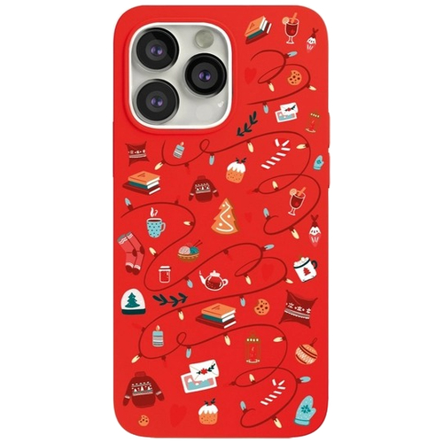 Чехол накладка силиконовый VLP Liquid Silicone Case WinterSeries для Apple iPhone 13 Pro (6.1) (красный)