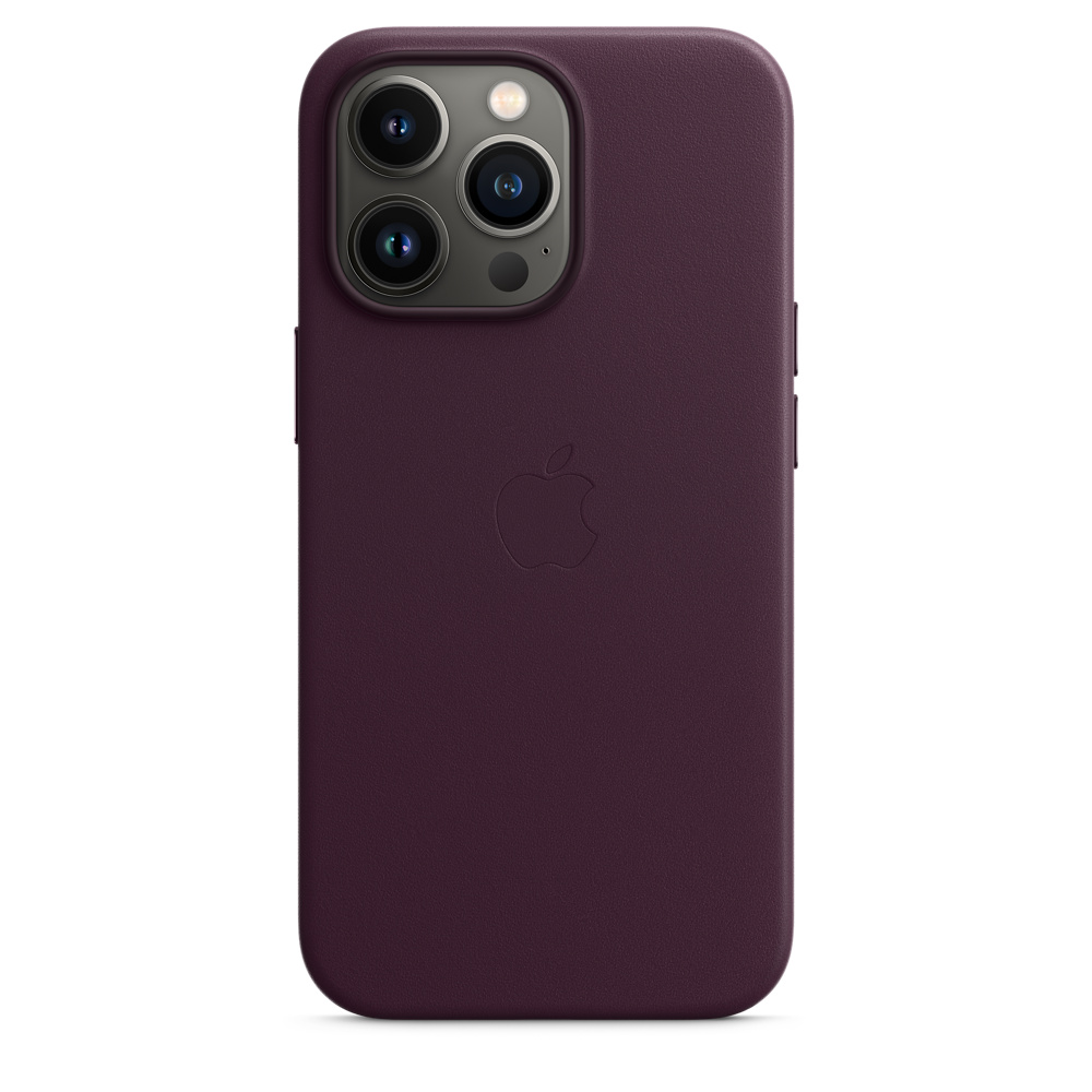 Чехол клип-кейс кожаный Apple Leather Case MagSafe для iPhone 13 Pro, цвет «тёмная вишня» (MM1A3ZE/A)