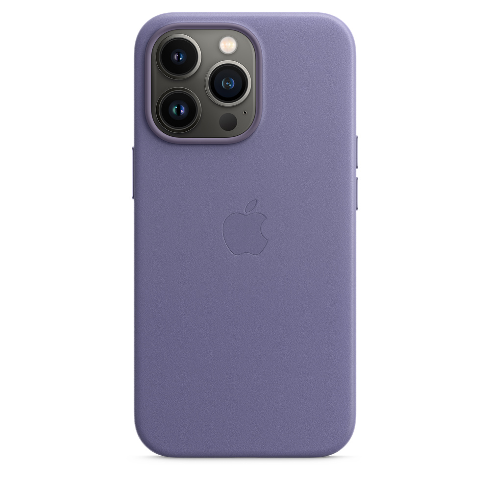 Чехол клип-кейс кожаный Apple Leather Case MagSafe для iPhone 13 Pro, цвет «сиреневая глициния» (MM1F3ZE/A)