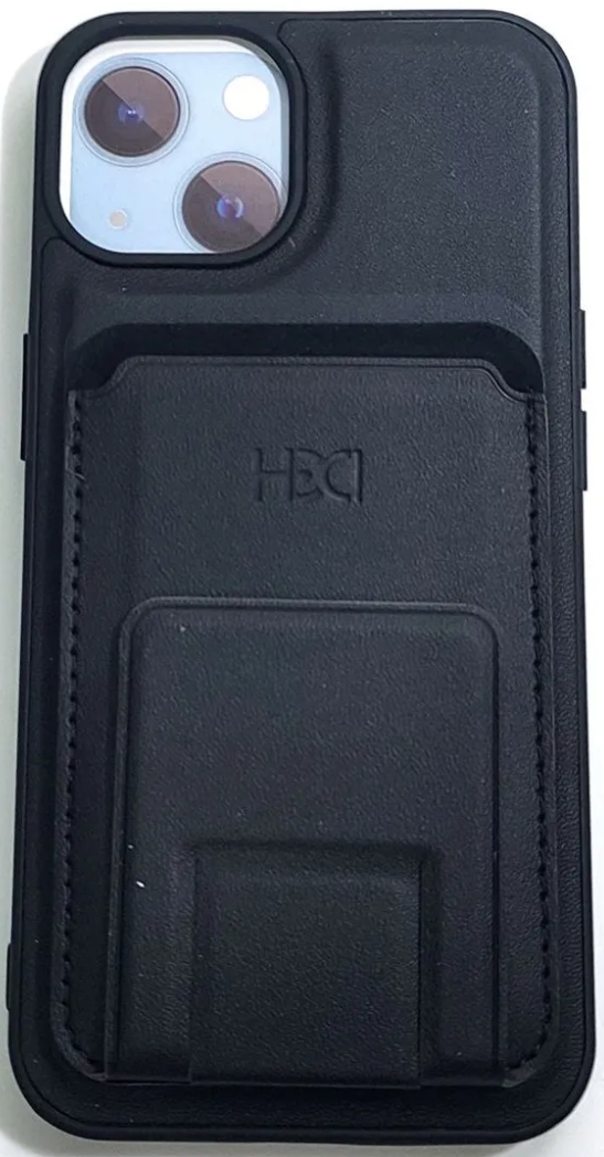 Чехол накладка HDCI с магнитным карманом для карт/визитница для iPhone 13 (черный)