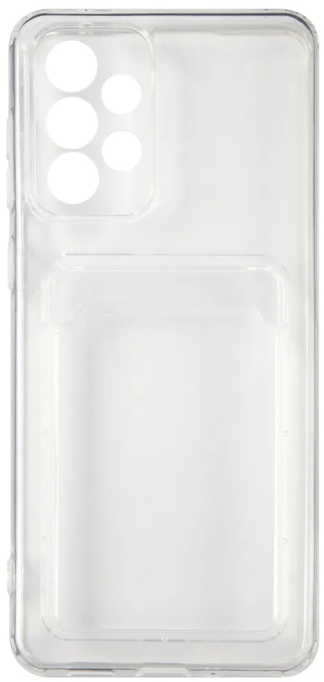 Чехол накладка силиконовый CTI для Samsung Galaxy A23 (SM-A236) с защитой объектива камеры и карманом для карт (прозрачный)