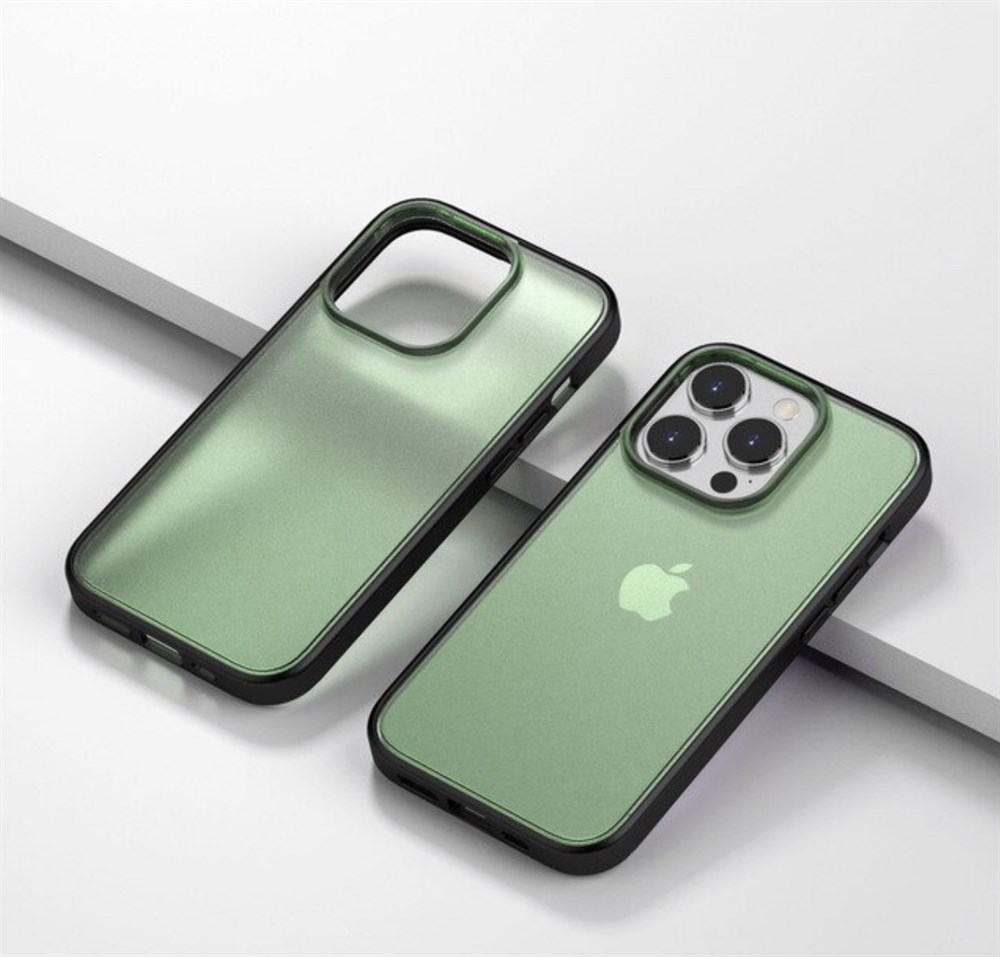 Чехол накладка противоударный Gurdini Shockproof touch series для iPhone 14 Pro Max (Зеленый)