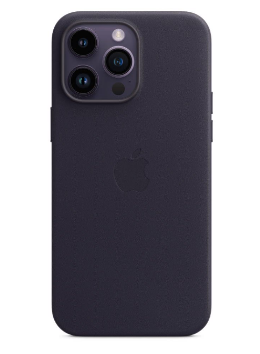 Чехол клип-кейс кожаный Apple Leather Case MagSafe для iPhone 14 Pro Max, цвет Ink «темно-фиолетовый» (MPPP3ZM/A)