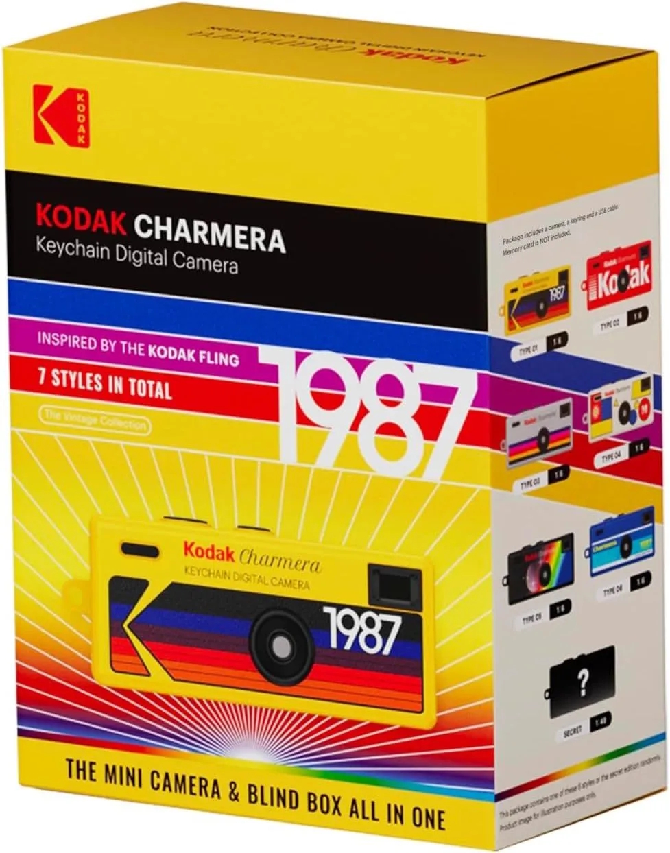 Фотоаппарат-брелок KODAK CHARMERA 1987 + карта памяти Kodak microSDHC UHS-I U1 V10 16Gb