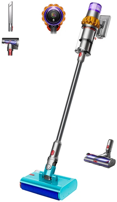 Вертикальный моющий пылесос Dyson V15s Detect Submarine (SV47), жёлтый/никель