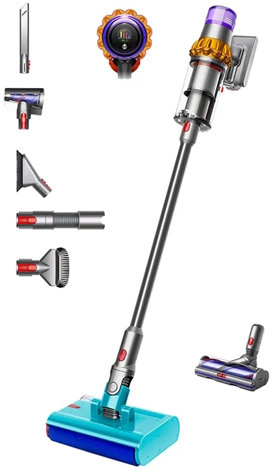 Вертикальный моющий пылесос Dyson V15s Detect Submarine (SV47) без Fluffy Optic + Car Cleaning Kit, жёлтый/никель Вертикальный моющий пылесос Dyson V15s Detect Submarine (SV47) без Fluffy Optic + Car Cleaning Kit, жёлтый/никель