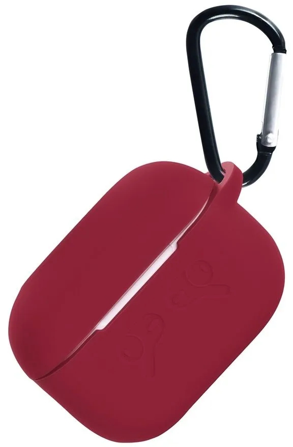 Чехол для Airpods Pro 2 Gurdini прорезиненный soft touch c карабином (бордовый)