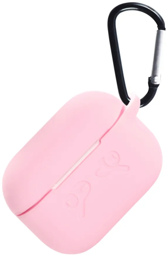 Чехол для Airpods Pro 2 Gurdini прорезиненный soft touch c карабином (розовый)