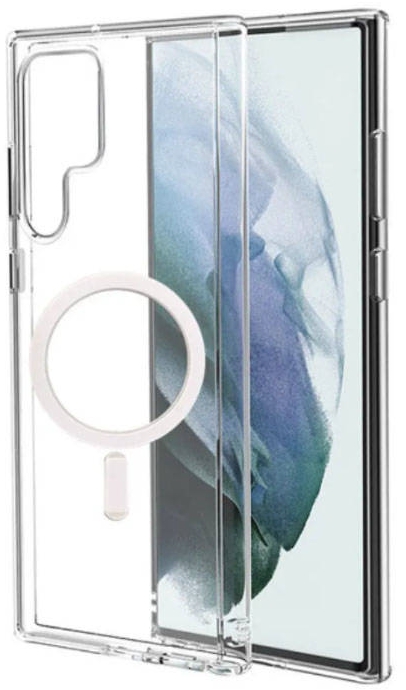 Чехол накладка из плотного силикона MUTURAL с поддержкой MagSafe для Samsung Galaxy S23 Plus (прозрачный)