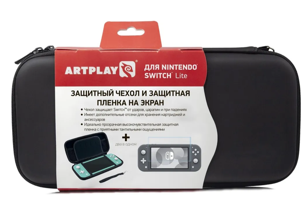 Чехол и защитная пленка Artplays NSL-B03 для Nintendo Switch Lite (черный)