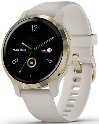 Спортивные часы Garmin Venu 2S, песочного цвета с золотистым безелем
