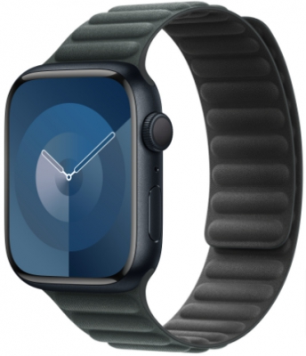 Часы Apple Watch Series 9, 45 мм, корпус из алюминия цвета «тёмная ночь», магнитный ремешок Evergreen Magnetic Link M/L (MTJD3)