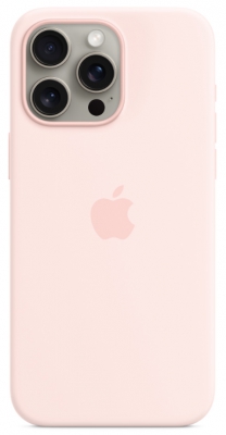 Чехол клип-кейс силиконовый Apple Silicone Case MagSafe для iPhone 15 Pro Max, цвет Light Pink (MT1U3)