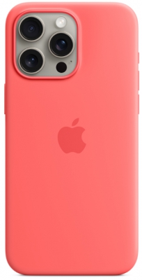 Чехол клип-кейс силиконовый Apple Silicone Case MagSafe для iPhone 15 Pro Max, цвет Guava (MT1V3)