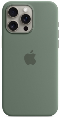 Чехол клип-кейс силиконовый Apple Silicone Case MagSafe для iPhone 15 Pro Max, цвет Cypress (MT1X3)