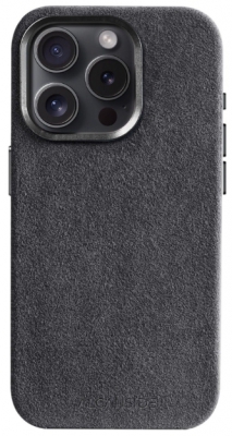 Чехол накладка Gurdini Alcantara Case с поддержкой MagSafe для iPhone 15 Pro Max (черный)