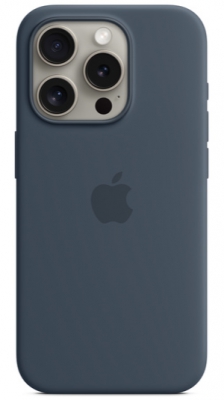 Чехол клип-кейс силиконовый Apple Silicone Case MagSafe для iPhone 15 Pro, цвет Storme Blue (MT1D3)