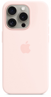 Чехол клип-кейс силиконовый Apple Silicone Case MagSafe для iPhone 15 Pro, цвет Light Pink (MT1F3)