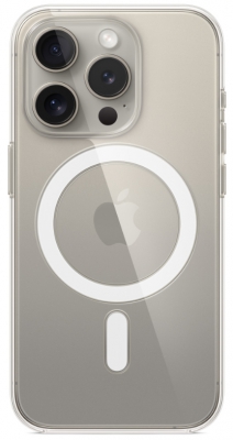 Чехол клип-кейс силиконовый Apple Silicone Case MagSafe для iPhone 15 Pro, цвет Clear (MT223)