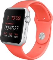 Часы Apple Watch Sport, Корпус 42 мм из серебристого алюминия, спортивный ремешок розовый (B4) (MJ3Q2)