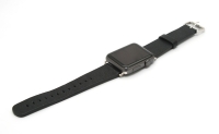 Кожанные ремешки для часов для Apple черный гладкий 42 мм