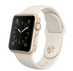 Apple Watch Sport 38mm Gold Aluminum Case with Antique White Sport Band — умные часы для iPhone (белые, золотой алюминий)