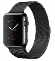 Apple Watch Корпус 42 мм, нержавеющая сталь цвета «чёрный космос», миланский сетчатый браслет цвета «чёрный космос» (MMG22)